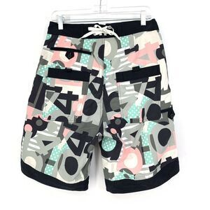 84-74 Lab Takahiro Kuraishi Collab Men's Sz M Board Shorts Reversible Print RARE